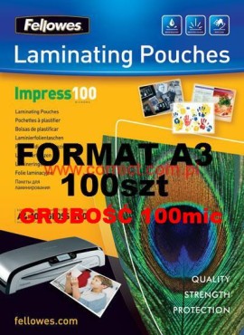 Folia A3 do laminowania błyszcząca 100 micronów
